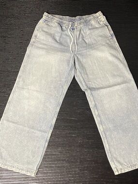 H&M Light Faded Blue Relaxed Drawstring Jeans